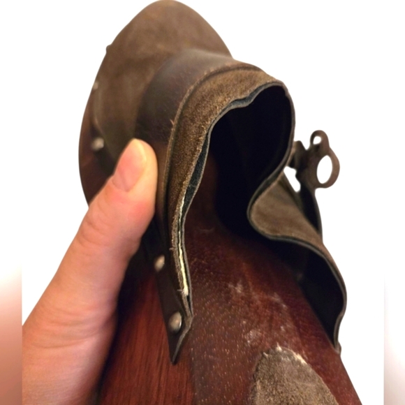 Vintage Y2k 90's American Eagle Wooden Heel Clog Leather Women's Size 10 Brown - Picture 9 of 10